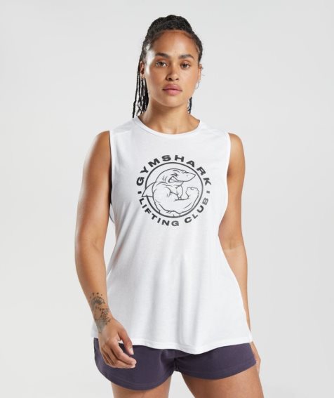 Women's Gymshark Legacy Tanks White | CA 651A07